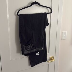 Abercrombie CurveLove Black Jeans with Leather Detail